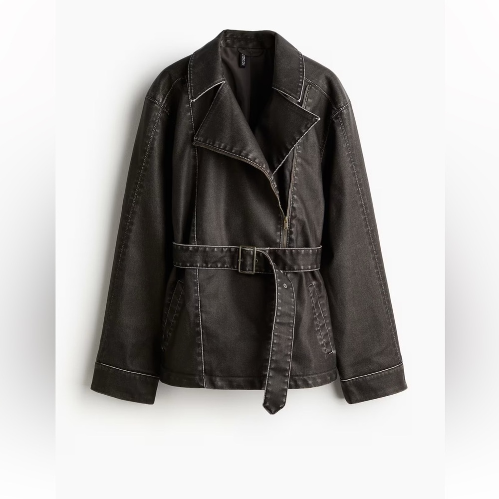 Distressed- look biker jacket